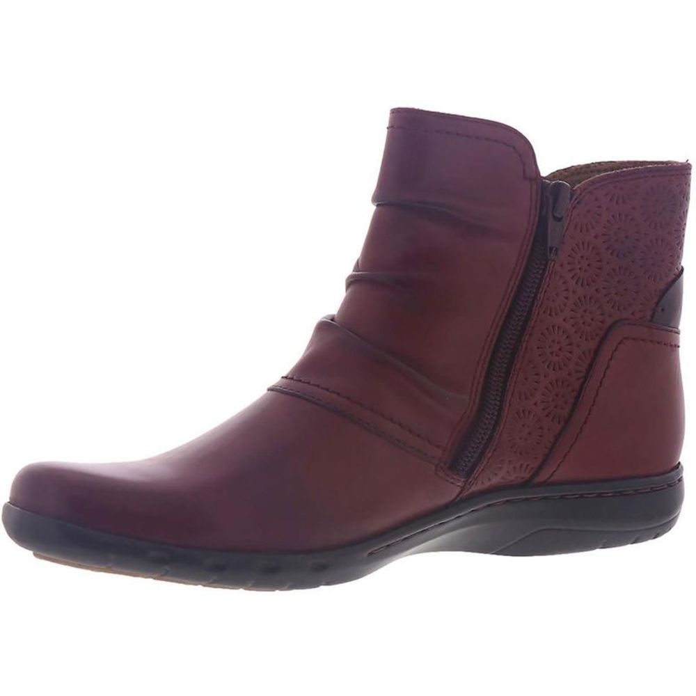 Cobb Hill Womens Penfield Ruch BT Red Leather Flat Ankle Boots Shoes NWT - Picture 2 of 3